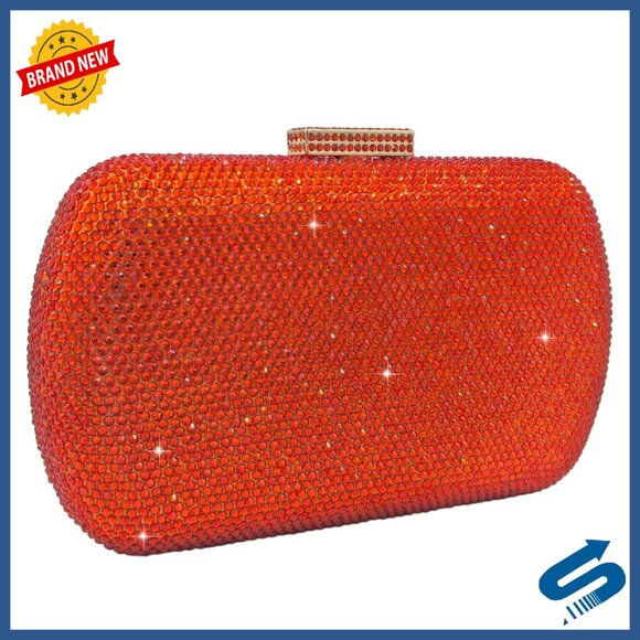 Mini Rhinestone Clutch Purse with Detachable Straps, Formal Evening Bag